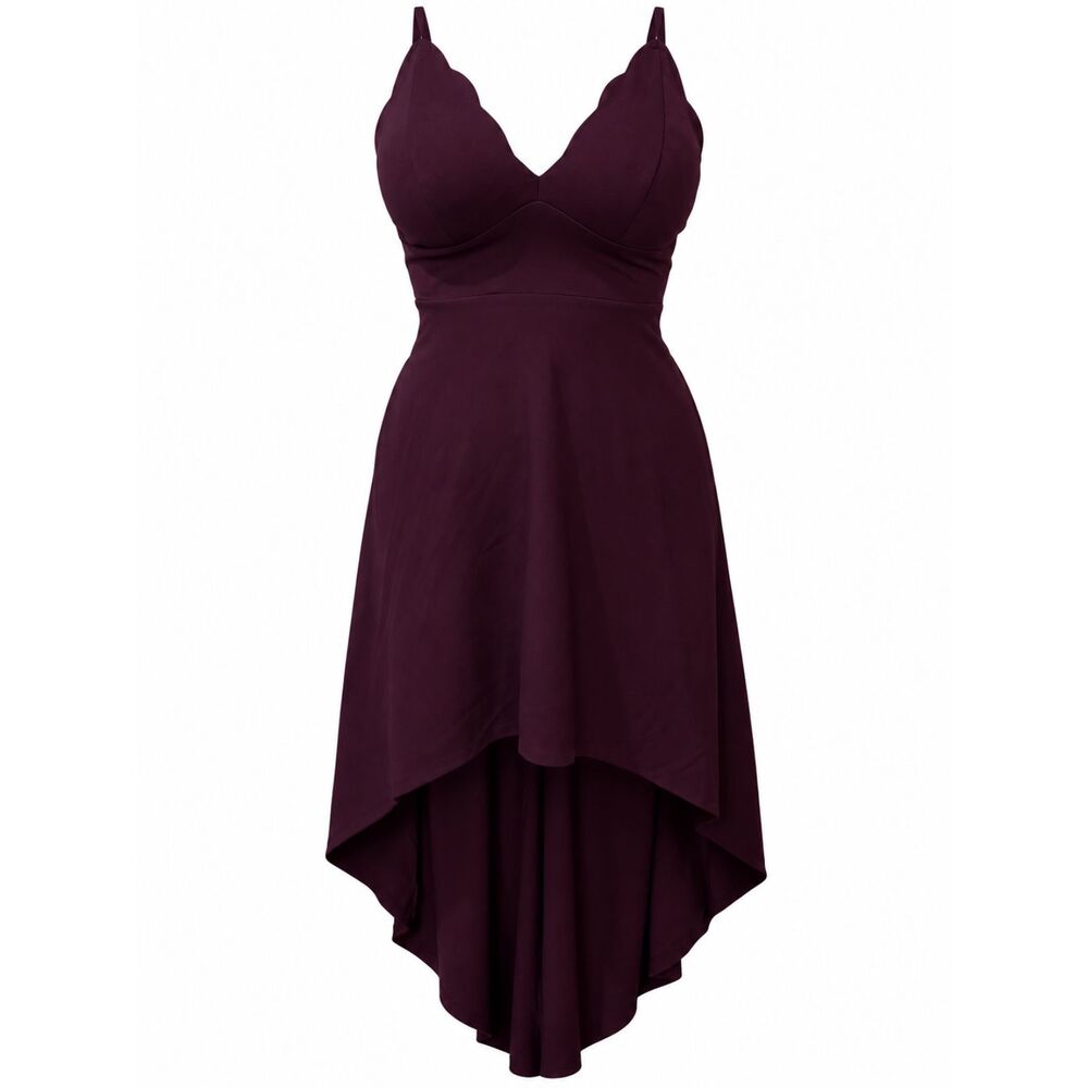 Burgundy High Low Dress